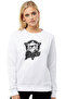 Storm Trooper Printed White Women's Knitted Sweatshirt Long Sleeve