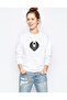 Trek Online Romulan Klingon Logo Printed White Women's Knitted Sweatshirt Long Sleeve