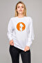 Anime Dragon Ball Looking for the Printed White Women's Knitted Sweatshirt Long Sleeve
