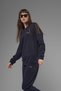 Unisex Regular Fit Crew Neck Textured Interlock Pique Sweatshirt - Navy Blue - 6