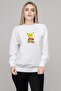 Pokemon 4K Printed White Women's Knitted Sweatshirt Long Sleeve