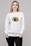 Film Camera Drawing Camera Printed White Women's Knitted Sweatshirt Long Sleeve