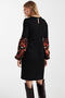 Women's Black Patterned Balloon Sleeve Dress Arm-26K001051 - 3