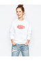 The Pretty Reckless Printed White Women's Knitted Sweatshirt Long Sleeve