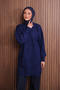 Women's Crew Neck Diamond Pattern 80cm Soft Knitwear Tunic 1140 - 7