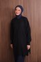 Women's Crew Neck Diamond Pattern 80cm Soft Knitwear Tunic 1140 - 2
