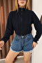 Grody.T Zippered Crop Thessaloniki Fabric Short Sweatshirt