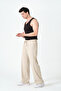 Oversized Wide Leg 4 Seasons Men's Beige Trousers S-12Xl - 2