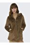 Hooded Brown Women's Plush Coat15304776 - 6
