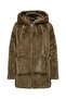 Hooded Brown Women's Plush Coat15304776