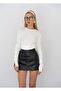 Pearl Sleeve Knit Top – White