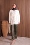 Women's V-Neck Bronze Buttoned Bearded Knitwear Cardigan 1142 - 5