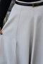 Beige Slit Flared Skirt - 3