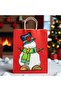 3-Piece Red Twist Handle Paper Gift Bag – Snowman Christmas Themed with Label (8X18X24 cm)