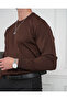 Men's Brown Cotton Lycra Slim Fit Crew Neck Vertical Stripe Knitwear Sweater - 7