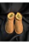Women's Suede Fur Lined Soft Regular Heeled Sole Winter Ankle Short Boots - 3