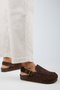 ®   Premium Series Alba Dark Brown Genuine Leather Closed Front Soft Insole S Sandals Slippers - 5