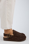 ®   Premium Series Alba Dark Brown Genuine Leather Closed Front Soft Insole S Sandals Slippers