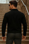 Men's Transitional Basic Daily Trend Black Denim Jacket - 5