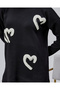 Women's Heart Screen Printing Pearl Embroidery Detail Knitwear Sweater Pants Two-Piece Set - 4