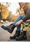 Girl's Waterproof and Cold-Resistant Winter Black Patent Leather Boots with Minnie Figure - 3