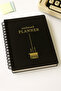 Undated Daily Planner Agenda - Pp Matte-Thick Plastic Cover - Steel Spiral - Typewriter