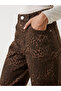 Leopard Patterned Baggy Fit Women's Jean Trousers - 3