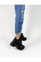 Black Color Hidden Heel Lace-Up Women's Sneakers between Sizes 36-40 - 2