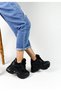 Black Color Hidden Heel Lace-Up Women's Sneakers between Sizes 36-40 - 3