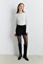 Black Double-Breasted Waisted Skirt - 6