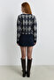 Navy Blue Double-Breasted Waisted Skirt - 3