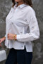 Bird Detailed Embroidered 75% Cotton 25% Linen Shirt - 5