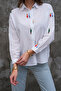 Human Detailed Embroidery Embellished 100% Cotton / Cotton Shirt - 4