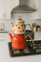Pumpkin Pattern Enamel Teapot Set Medium Size - 5