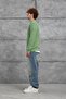 Men's Knitwear Mrk Cycling Collar Knit Green Oversize Knitwear Fabric - 4