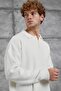 Men's Knitwear Dpp Polo Collar Knitwear Ecru White Oversize Knitwear Fabric - 6