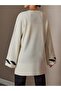 Leaf Pattern Slit Detail Flowy Sleeve Tunic Women's Luxury Sweater - 3