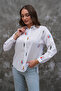 Human Detailed Embroidery Embellished 100% Cotton / Cotton Shirt - 7