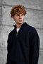Men's Knitwear Mrk Yarim Tri̇ko Navy Blue Oversize Knitwear Fabric Half Zipper - 5