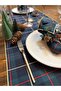 Home Navy Blue Green Plaid Runner 45X150 cm New Year's Invitation New Year's Table Runner - 2