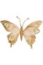 Butterfly Figurine, Glitter, Champagne - White Pearl Detail, with Clasp, 24X9 cm