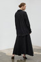 Black Textured Satin V-Neck Oversize Alessa Satin Shirt - 6