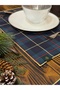 Home 35X50 cm Navy Blue Green Plaid 2-Piece American Service New Year's Invitation New Year - 6