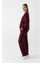Women's Oversized Sweatshirt Burgundy – Crew Neck, 3 Thread Fleece-Lined Fleece - 3
