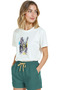 Women's White Relaxed Fit 100% Cotton T-Shirt – Watercolor Street & Fine Ink Architecture Printed - 4