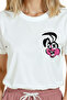 Women's White Relaxed Fit 100% Cotton T-Shirt – Graffiti Rabbit Miniature Printed - 7