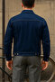 Men's Trend Comfort Casual Slim Fit Navy Blue Denim Jacket - 6