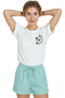 Women's White Relaxed Fit 100% Cotton T-Shirt – Single Line Color Face Miniature Printed - 5