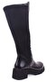 Dza07-8961105 Black Patent Leather Daily Stretch Flat Heel Women's Boots - 4