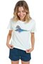 Women's White Relaxed Fit 100% Cotton T-Shirt – Reflecting Tree Watercolor Miniature Printed - 3